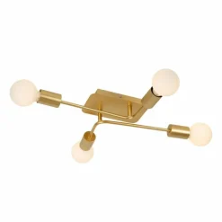 Lampes Dorées-Luminaires Lucide LESTER Plafonnier Or, 4 lumières