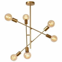 Lampes Dorées-Luminaires Lucide LESTER Plafonnier Or, 6 lumières