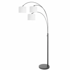 Lampes En Tissu-Luminaires Steinhauer Light Lampadaire Noir, 3 lumières