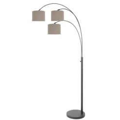 Lampes En Tissu-Luminaires Steinhauer Light Lampadaire Noir, 3 lumières