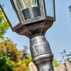 Luminaires Rustiques-hofstein Lignac Réverbère, Eclairage de chemin Noir, Argenté, 1 lumière