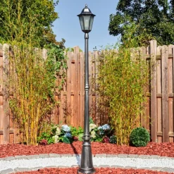 Luminaires Rustiques-hofstein Lignac Réverbère, Eclairage de chemin Noir, Argenté, 1 lumière