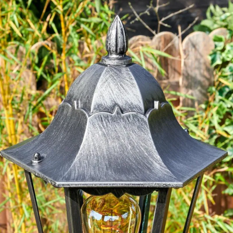 Luminaires Rustiques-hofstein Lignac Réverbère, Eclairage de chemin Noir, Argenté, 2 lumières