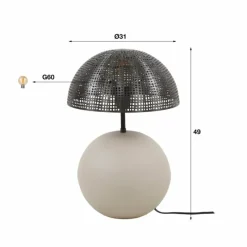 hofstein Lilleballe Lampe à poser Gris, Sable, 1 lumière* Lampes À Poser