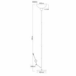 Luminaires Globo Lighting Lima Lampadaire Nickel mat, 1 lumière