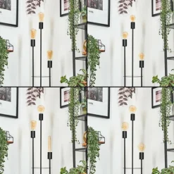 hofstein Limmingen Lampadaire Bois clair, Noir, 3 lumières