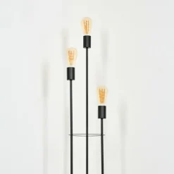 hofstein Limmingen Lampadaire Bois clair, Noir, 3 lumières