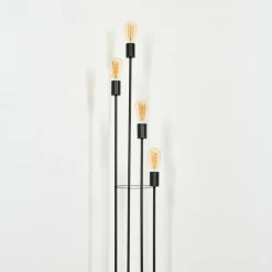 hofstein Limmingen Lampadaire Bois clair, Noir, 4 lumières