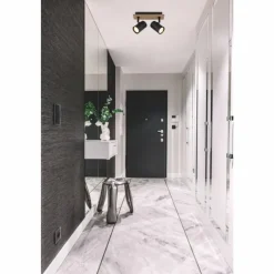 Lampes En Bois-Luminaires Globo Lighting Linca Plafonnier, Spot de plafond, Applique murale, Spot mural Écru, Noir, 2 lumières