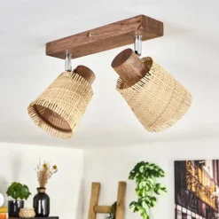 hofstein Lindberg Plafonnier Chrome, Écru, 2 lumières