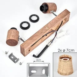 hofstein Lindberg Plafonnier Chrome, Écru, 2 lumières