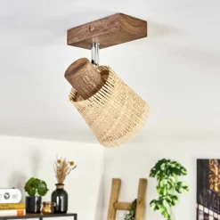 Luminaires Scandinaves-hofstein Lindberg Plafonnier Chrome, Brun foncé, 1 lumière