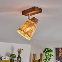 Luminaires Scandinaves-hofstein Lindberg Plafonnier Chrome, Brun foncé, 1 lumière