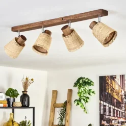 Luminaires Scandinaves-hofstein Lindberg Plafonnier Chrome, Brun foncé, 4 lumières