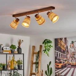 Luminaires Scandinaves-hofstein Lindberg Plafonnier Chrome, Brun foncé, 4 lumières