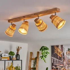 hofstein Lindberg Plafonnier Chrome, Brun clair, 4 lumières