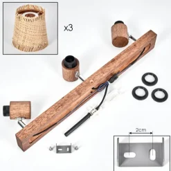 Luminaires Scandinaves-hofstein Lindberg Plafonnier Chrome, Brun foncé, 3 lumières