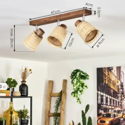 Luminaires Scandinaves-hofstein Lindberg Plafonnier Chrome, Brun foncé, 3 lumières