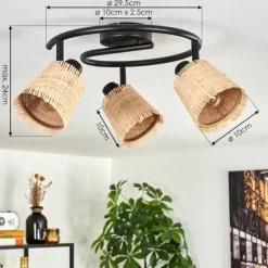 Luminaires Scandinaves-hofstein Lindberg Plafonnier Noir, 3 lumières