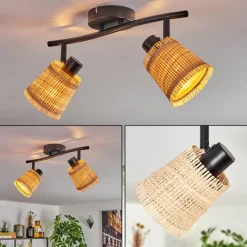 Style Boho-Chic-hofstein Lindberg Plafonnier Noir, 2 lumières