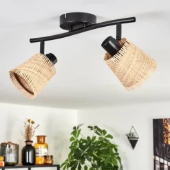 Style Boho-Chic-hofstein Lindberg Plafonnier Noir, 2 lumières