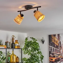 Style Boho-Chic-hofstein Lindberg Plafonnier Noir, 2 lumières