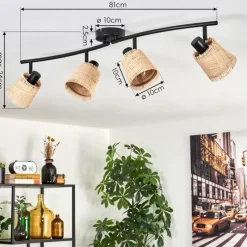 hofstein Lindberg Plafonnier Noir, 4 lumières