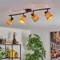 hofstein Lindberg Plafonnier Noir, 4 lumières