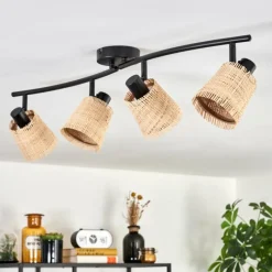 hofstein Lindberg Plafonnier Noir, 4 lumières