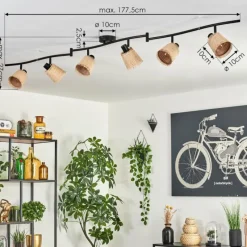 Style Boho-Chic-hofstein Lindberg Plafonnier Noir, 6 lumières