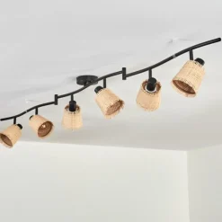 Style Boho-Chic-hofstein Lindberg Plafonnier Noir, 6 lumières