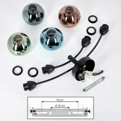 hofstein Linneryd Plafonnier, Boule lumineuse Noir, 4 lumières