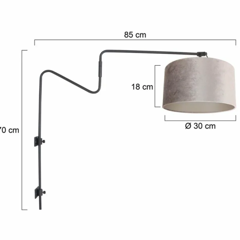 Lampes En Tissu-Luminaires Steinhauer Linstrøm Applique murale Noir, 1 lumière