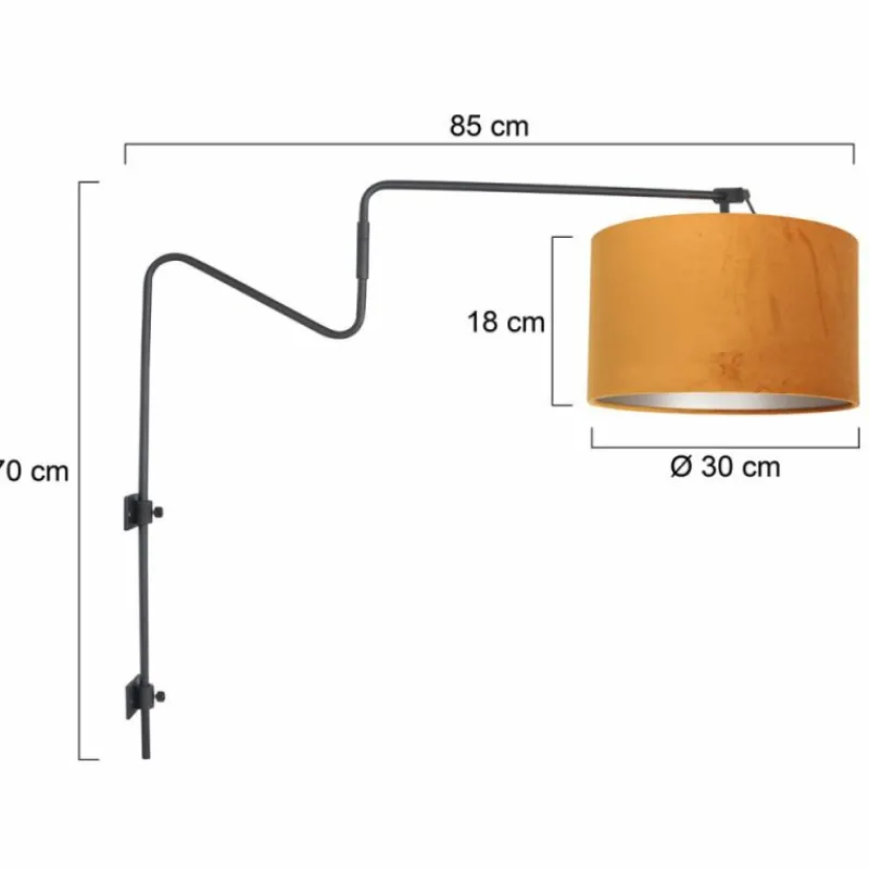 Lampes En Tissu-Luminaires Steinhauer Linstrøm Applique murale Noir, 1 lumière