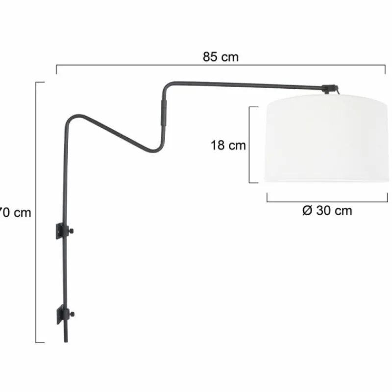 Lampes En Tissu-Luminaires Steinhauer Linstrøm Applique murale Noir, 1 lumière