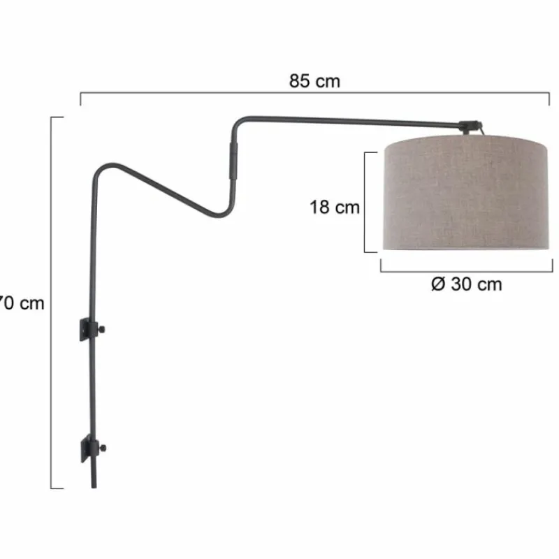 Lampes En Tissu-Luminaires Steinhauer Linstrøm Applique murale Noir, 1 lumière