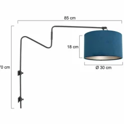 Lampes En Tissu-Luminaires Steinhauer Linstrøm Applique murale Noir, 1 lumière