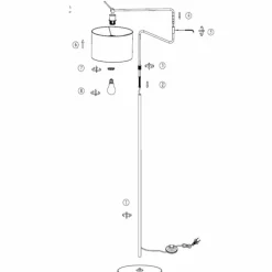 Luminaires Steinhauer Linstrøm Lampadaire Noir, 1 lumière* Lampadaires Et Lampes Sur Pied