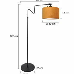 Lampes En Tissu-Luminaires Steinhauer Linstrøm Lampadaire Noir, 1 lumière