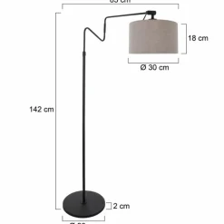 Lampes En Tissu-Luminaires Steinhauer Linstrøm Lampadaire Noir, 1 lumière