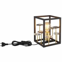 Lampes Dorées-Luminaires Globo Lighting Lisbon Lampe à poser Noir, 1 lumière