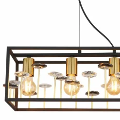 Lampes Dorées-Luminaires Globo Lighting Lisbon Suspension Noir, 5 lumières