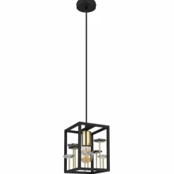 Lampes Dorées-Luminaires Globo Lighting Lisbon Suspension Noir, 1 lumière