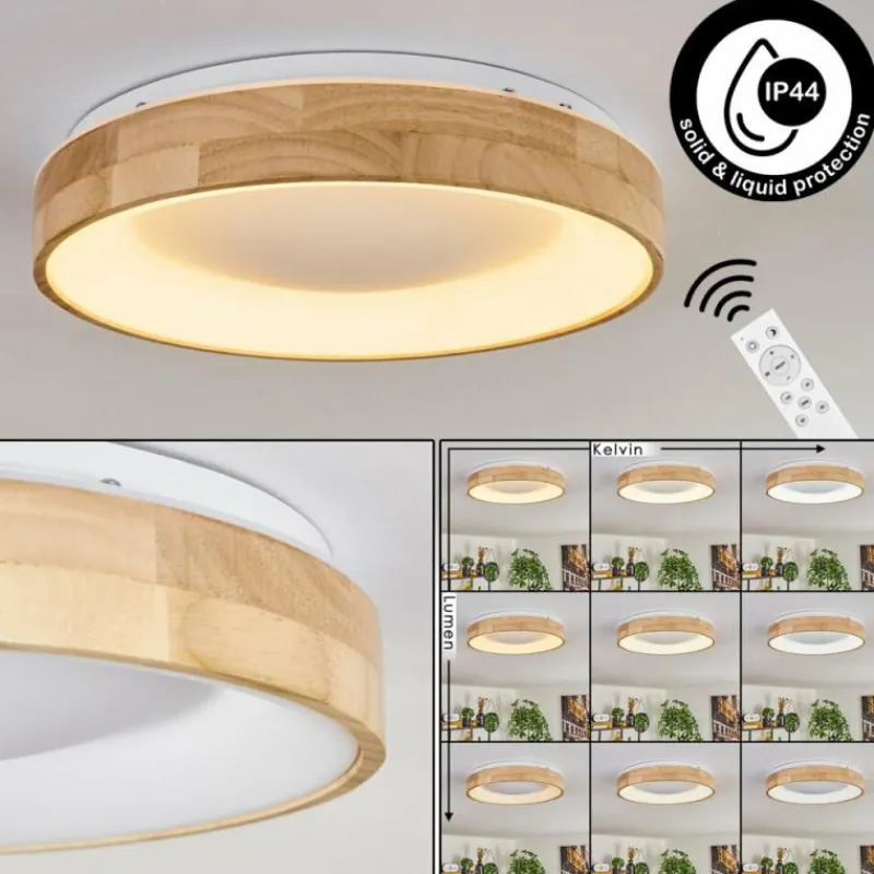 Luminaires Scandinaves-hofstein Lockeby Plafonnier LED Écru, Blanc, 1 lumière, Télécommandes