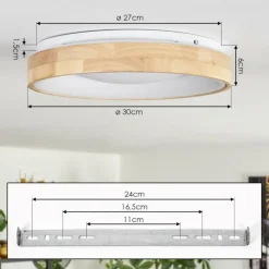 Luminaires Scandinaves-hofstein Lockeby Plafonnier LED Écru, Blanc, 1 lumière, Télécommandes