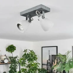 hofstein Lomma Plafonnier Acier brossé, 2 lumières