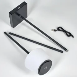 Luminaires Scandinaves-hofstein Longchamps Lampadaire LED Noir, 1 lumière