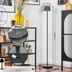 Luminaires Scandinaves-hofstein Longchamps Lampadaire LED Noir, 1 lumière