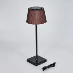 Luminaires Scandinaves-hofstein Longchamps Lampe de table d'extérieur, Lampe à poser LED Brun, Noir, 1 lumière