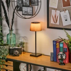 Luminaires Scandinaves-hofstein Longchamps Lampe de table d'extérieur, Lampe à poser LED Brun, Noir, 1 lumière